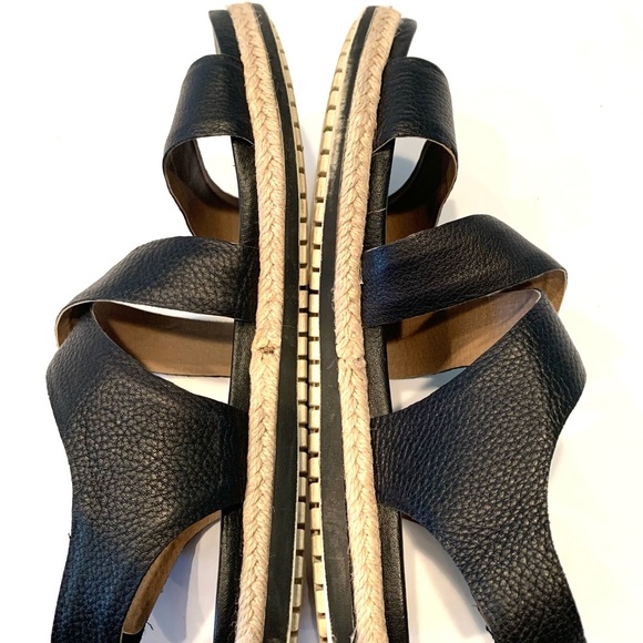 Adam Tucker Black Genuine Leather Espadrille Sandal - Picture 7 of 12